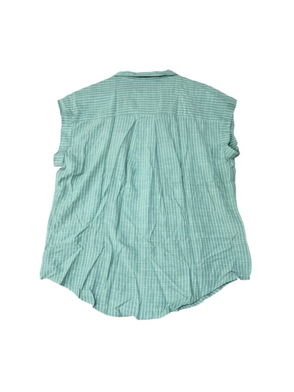 NWT Jachs Girlfriend Women's L Green Striped Sleeveless Button Front C1017 - Picture 5 of 12